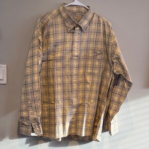 Burberry London Yellow and Gray Plaid Shirt